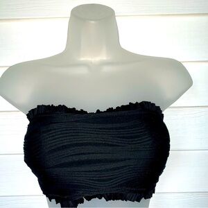 Women’s NWT’s Zaful Black Fitted strapless Crop Binkini Top